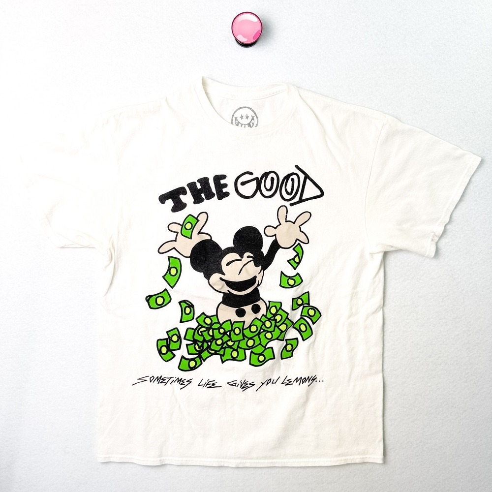 CVLA The Good & Bad Money Mickey Graphic Tee Streetwear White Men's Large